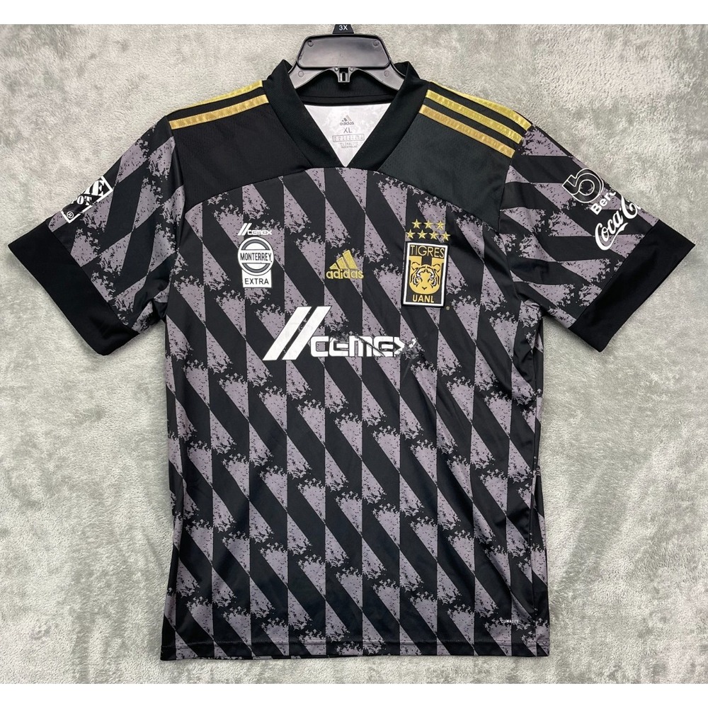 Adidas Men's Tigres 2019-2020 Jersey Size XL Black Geometric #10 Gignac